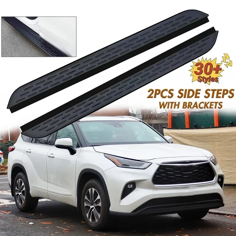 Marchepieds Latéraux Noirs Toyota Highlander Kluger 2020-2023