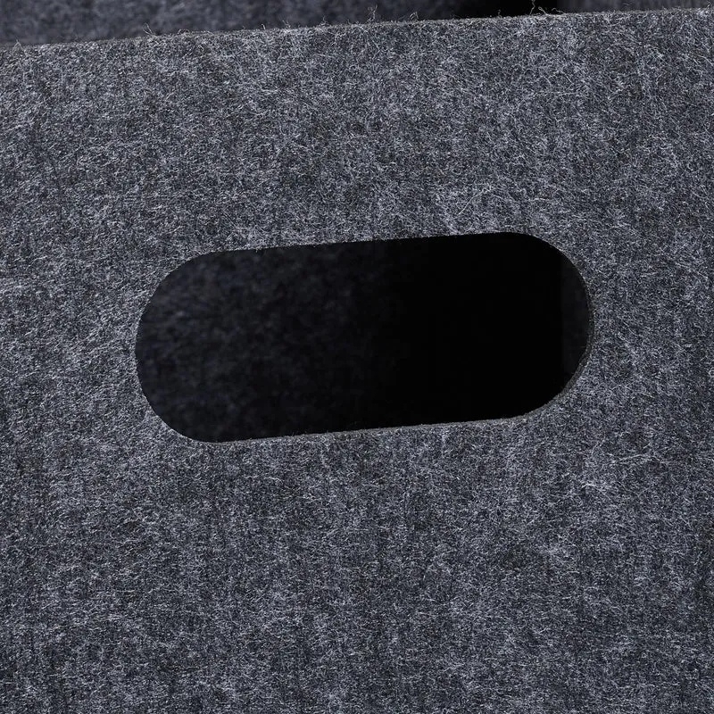 Panier à bûches carré 30 x 30 x 30 cm transport facile rangement polyvalent design rustique en feutre gris 13_0005324