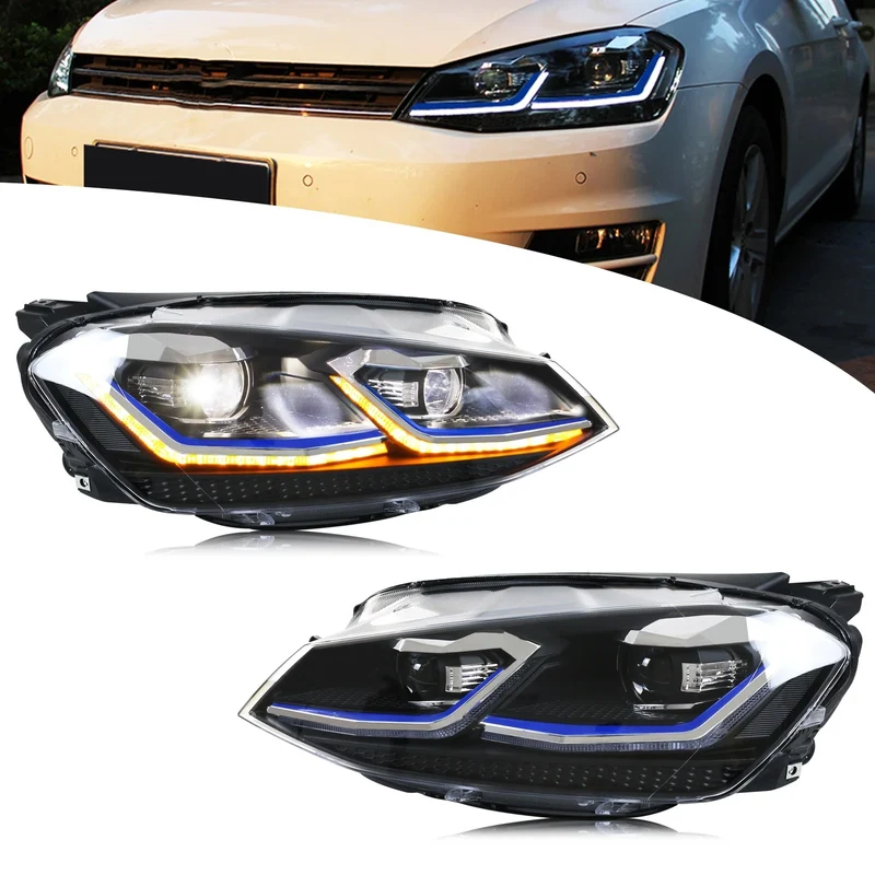 Phares LED Volkswagen Golf 7 MK7 2013-2017 Clignotant Séquentiel
