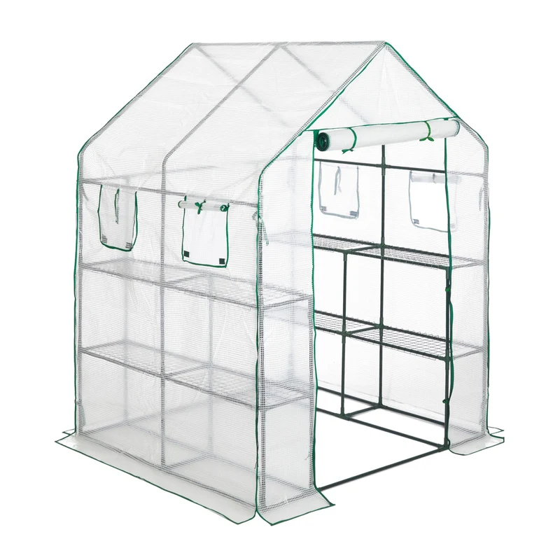 Serre de jardin démontable 8 surfaces optimale pour légumes et plantes en PVC vert 13_0004548