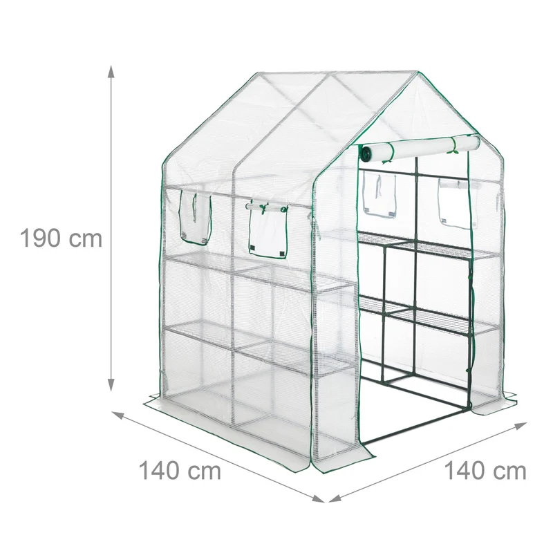 Serre de jardin démontable 8 surfaces optimale pour légumes et plantes en PVC vert 13_0004548