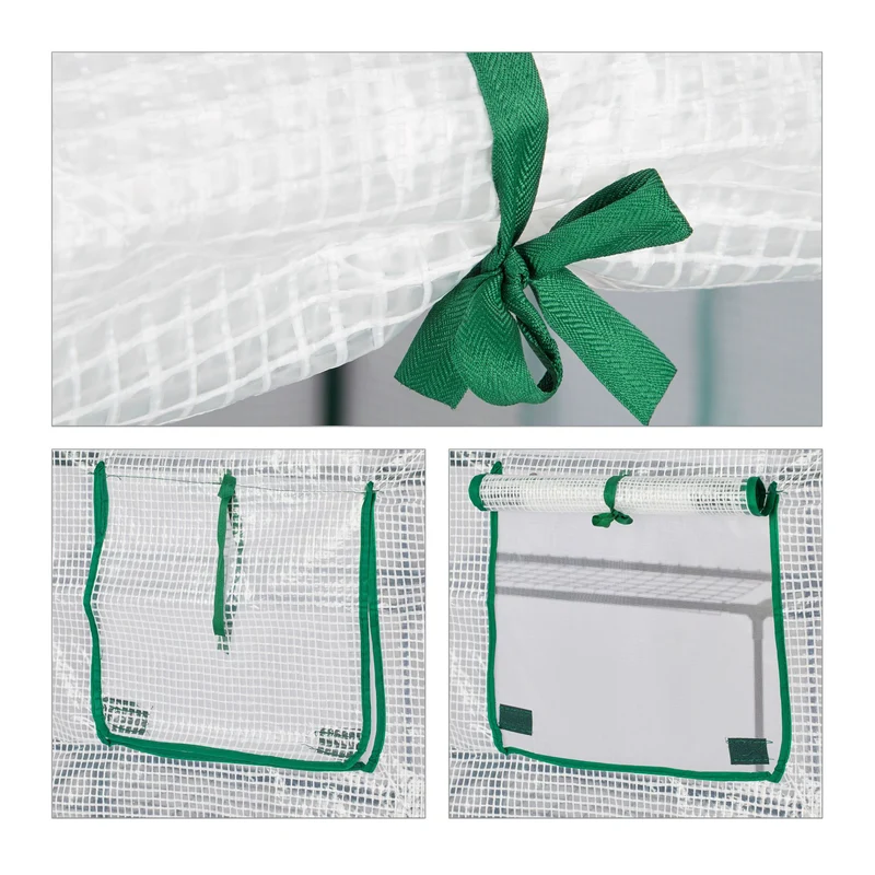 Serre de jardin démontable 8 surfaces optimale pour légumes et plantes en PVC vert 13_0004548