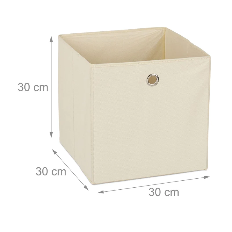 Lot de 2 boîtes de rangement pliables pratiques 30 x 30 x 30 cm en polyester gris 13_0006428