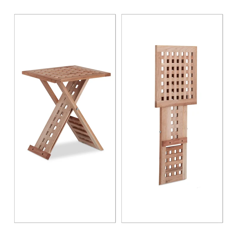 Table d'appoint pliante décorative peu encombrante 60 x 40 x 40 cm en bois noyer 13_0003575