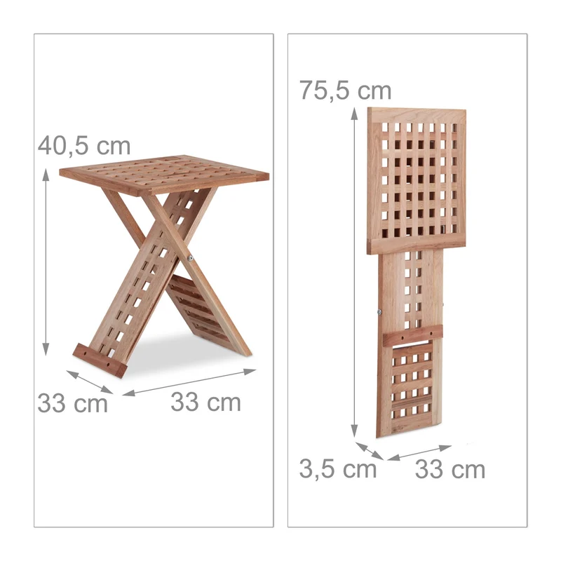 Table d'appoint pliante décorative peu encombrante 60 x 40 x 40 cm en bois noyer 13_0003575