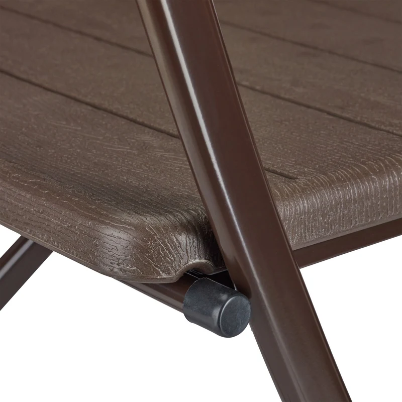 Lot de 2 chaises de jardin pliables modernes effet optique 82 x 43,5 x 47 cm en plastique marron 13_0005539