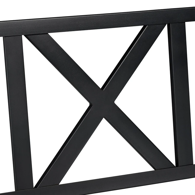 Banc de jardin 2 places vintage élégant terrasse 120 x 60 x 80 cm en métal noir 13_0004979
