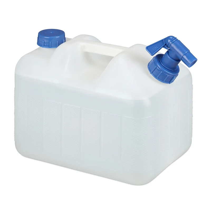 Bidon d'eau transportable 26,5 x 34,5 x 21,5 cm idéal pique-nique camping en HDPE blanc 13_0005640