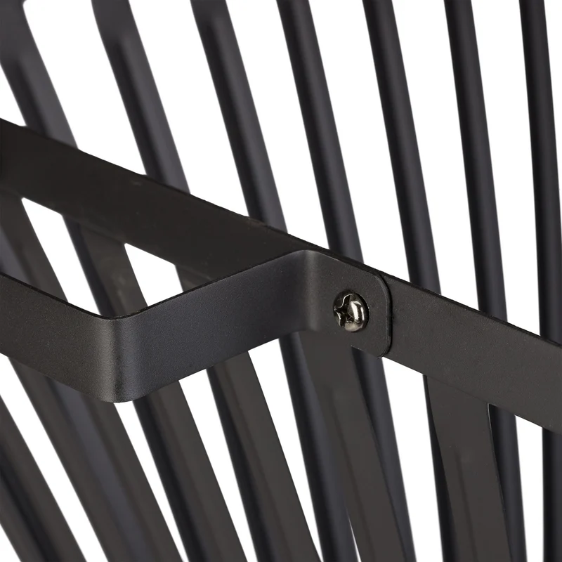 Panier à feu XL en acier pour soirées conviviales terrasse jardin 70 x 70 x 30 cm avec protection du sol en noir 13_0005089
