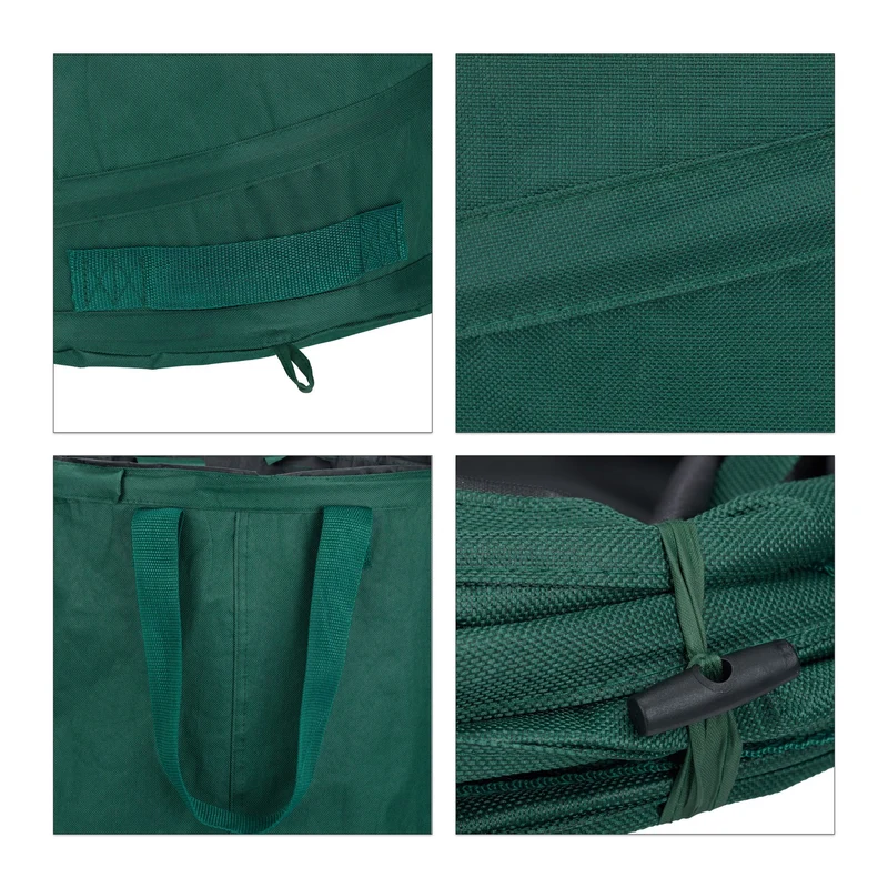 Lot de 2 sacs à déchets de jardin 120 L pratiques avec poignées pour tri facile en tissu vert 13_0005079