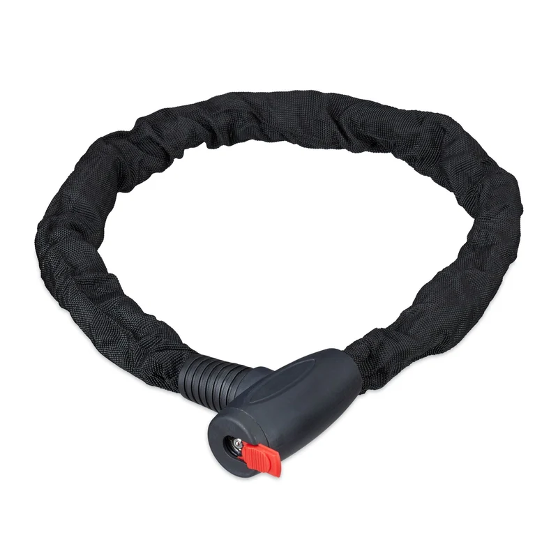 Antivol chaîne pour vélo 100 cm fixation rapide haute sécurité protection peinture en tissu noir 13_0004017