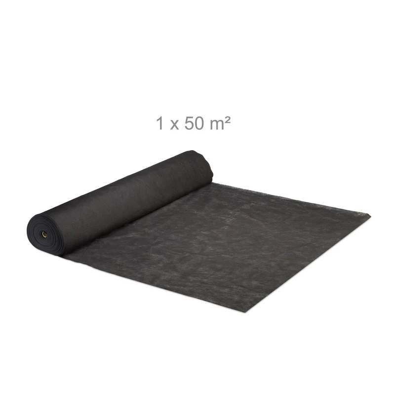 Toile de jardin anti-mauvaises herbes 1 x 50 m prévention efficace en polypropylène noir 13_0004840
