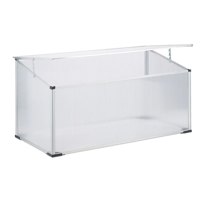 Serre de jardin résistante aux intempéries pour légumes et herbes 200 x 100 x 100 cm en aluminium transparent 13_0003840