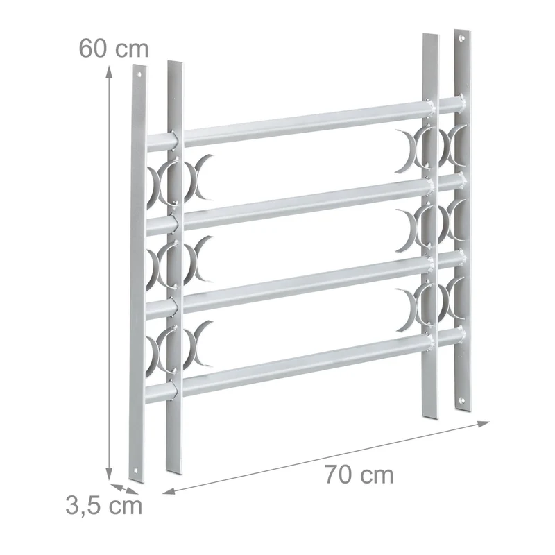Grille de fenêtre réglable anti cambriolage 450 x 700-1050 x 35 mm effet dissuasif design épuré en acier noir 13_0005926