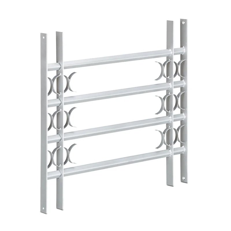Grille de fenêtre réglable anti cambriolage 450 x 700-1050 x 35 mm effet dissuasif design épuré en acier noir 13_0005926