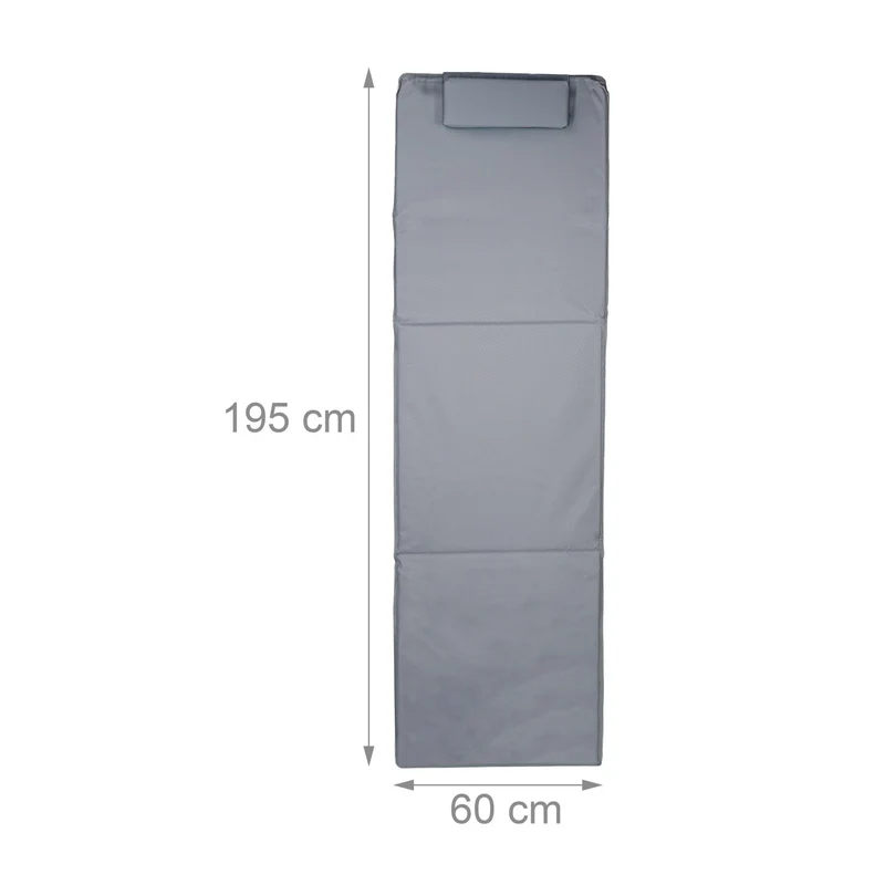 Matelas de plage XXL rembourré confortable dossier réglable 195 x 60 x 4 cm en plastique bleu 13_0005420