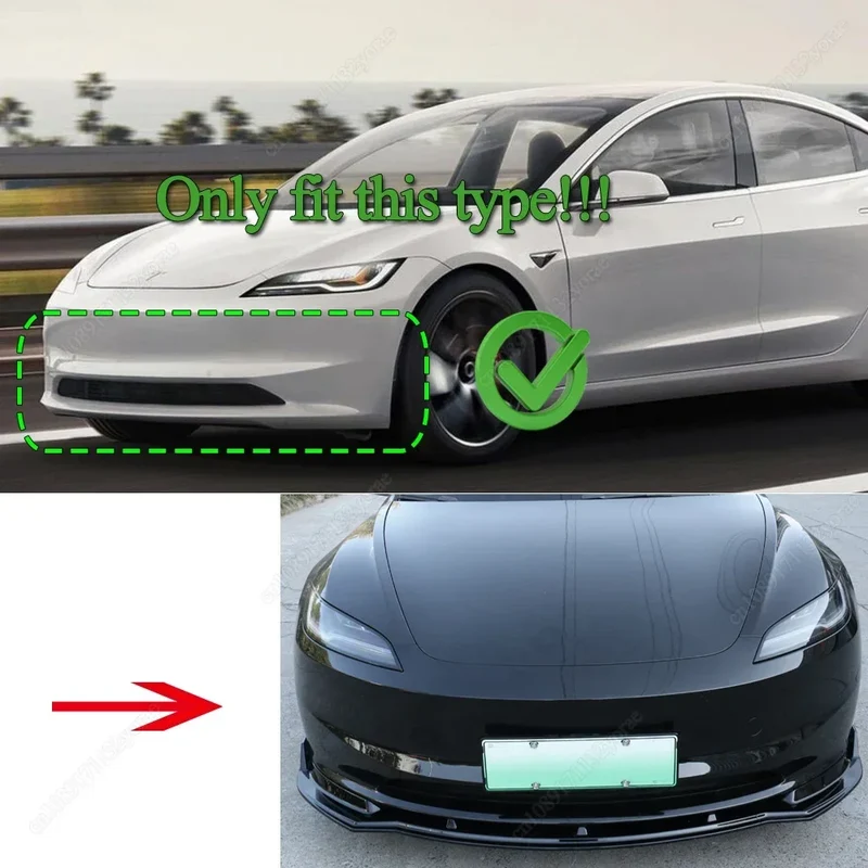 Lèvre Spoiler Pare-Chocs Avant Tesla Model 3 Highland 2024