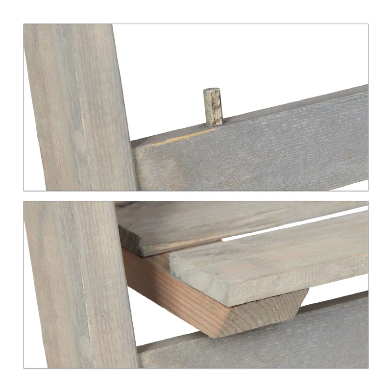 Étagère à plantes pliable design épuré jardin balcon 51,5 x 41 x 24 cm en bois gris 13_0006937