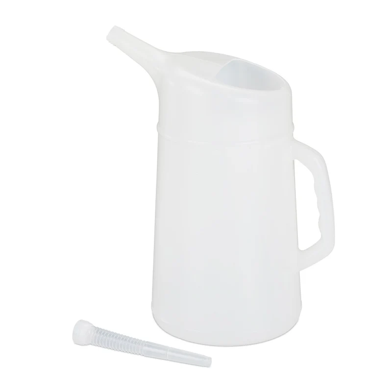 Burette à huile pour automobile 31,5 x 36 x 13 cm avec embout flexible et graduation en polyéthylène blanc 13_0006980