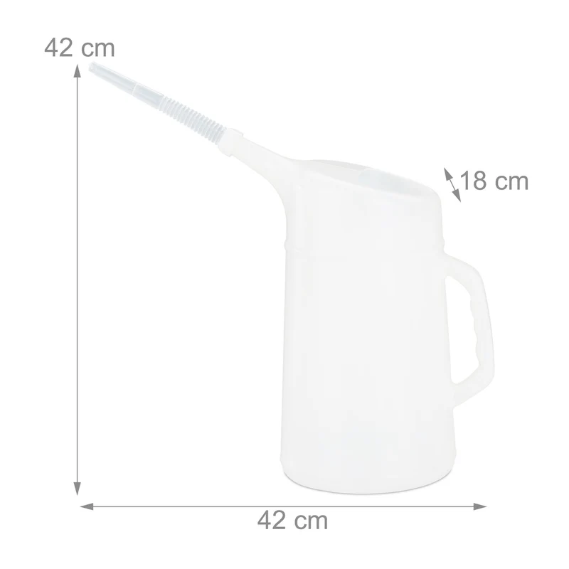 Burette à huile pour automobile 31,5 x 36 x 13 cm avec embout flexible et graduation en polyéthylène blanc 13_0006980