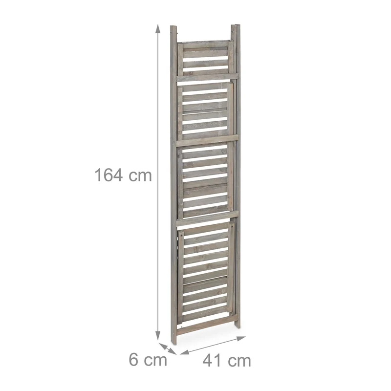 Étagère à plantes design moderne salon jardin 51,5 x 41 x 24 cm pliable pratique en bois gris 13_0006938
