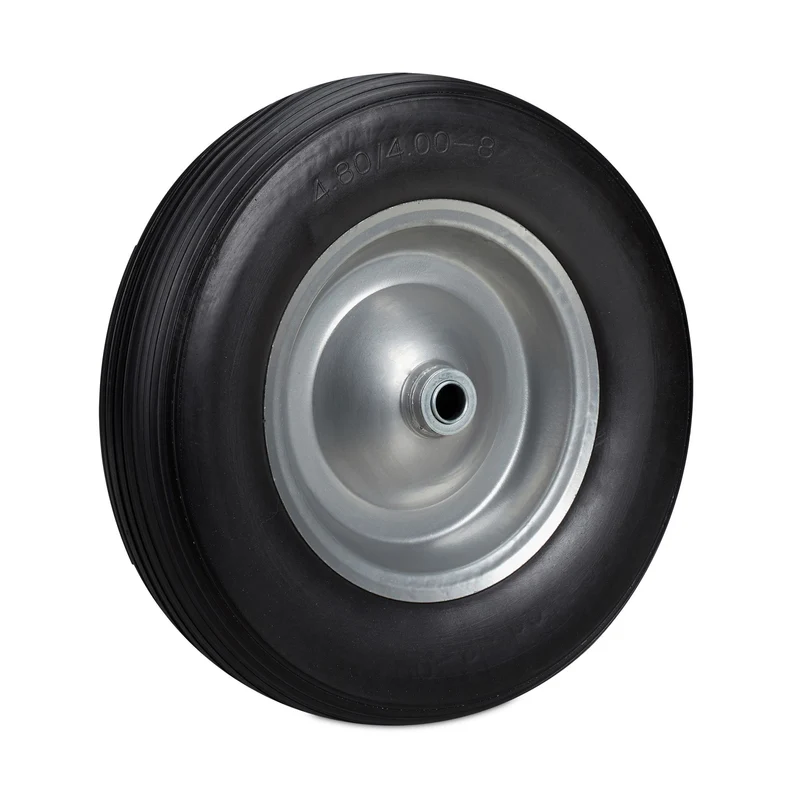 Roue de brouette pneumatique increvable 39 x 9 cm capacité 100 kg transport confortable en acier rouge 13_0006823