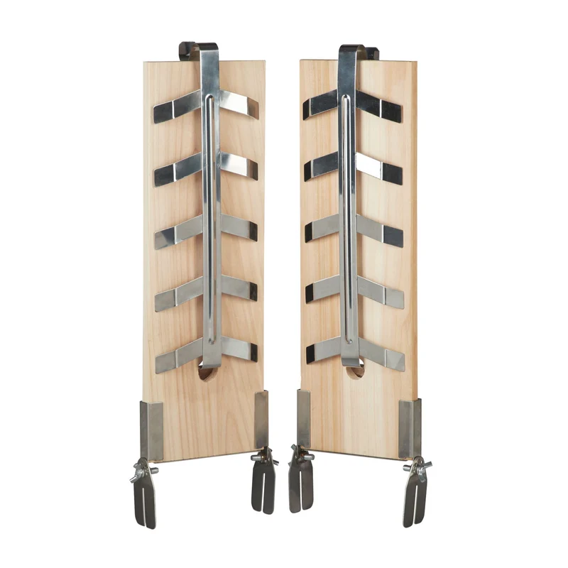 Lot de 2 planches à saumon en bois de cèdre 5,5 x 56 x 21 cm avec fixation inclinable style traditionnel 13_0004099