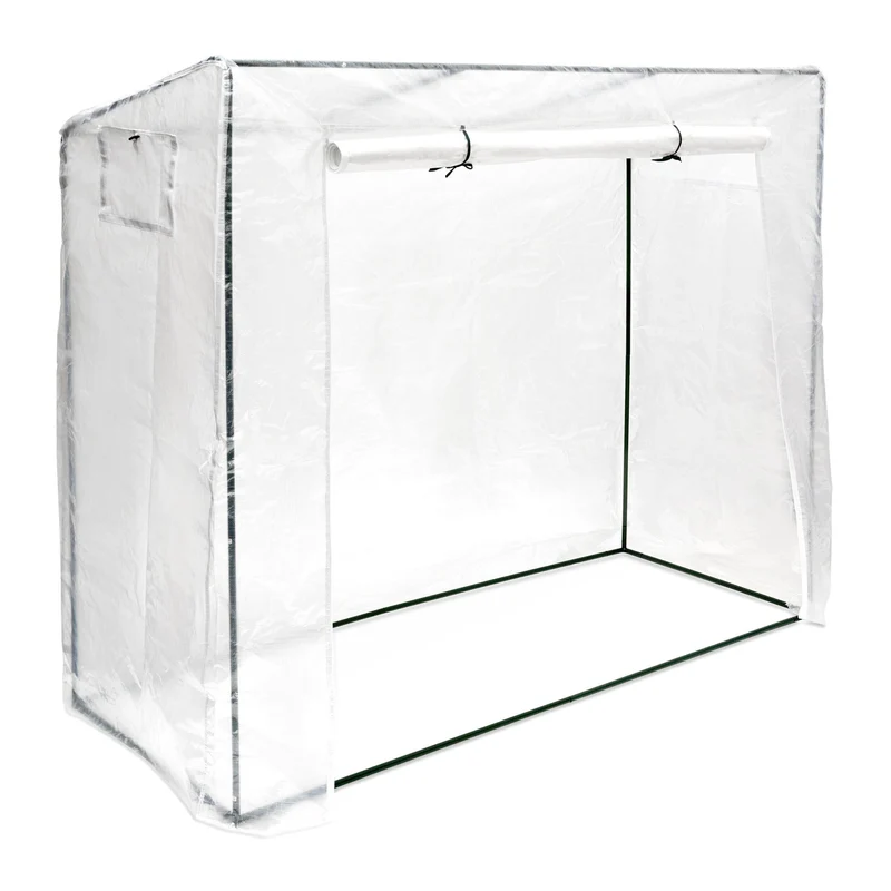 Serre de jardin XL toit incliné 200 x 80 cm pour accélérer croissance légumes et fleurs en PVC vert 13_0004443