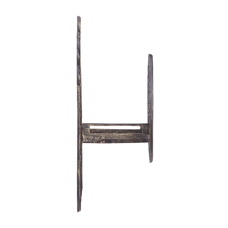Porte-tuyau arrosage mural décoratif style antique jardin 50 x 32 x 20 cm en fonte bronze 13_0005881