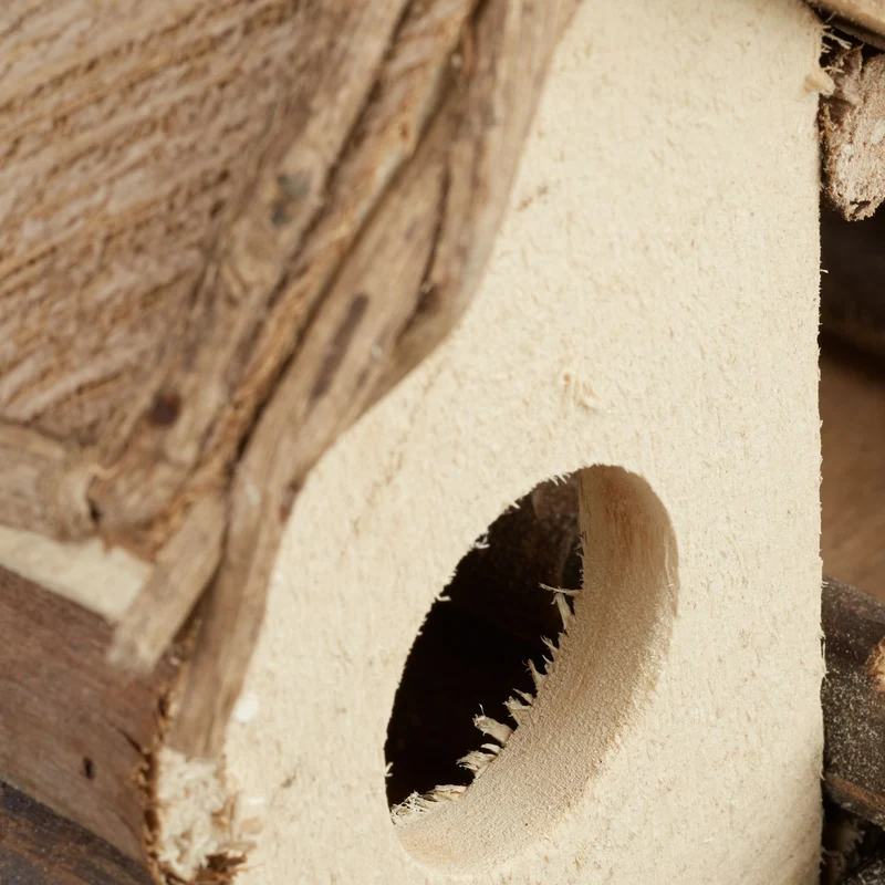 Nichoir à oiseaux décoratif jardin balcon 20 x 15 x 25 cm en bois naturel 13_0004150