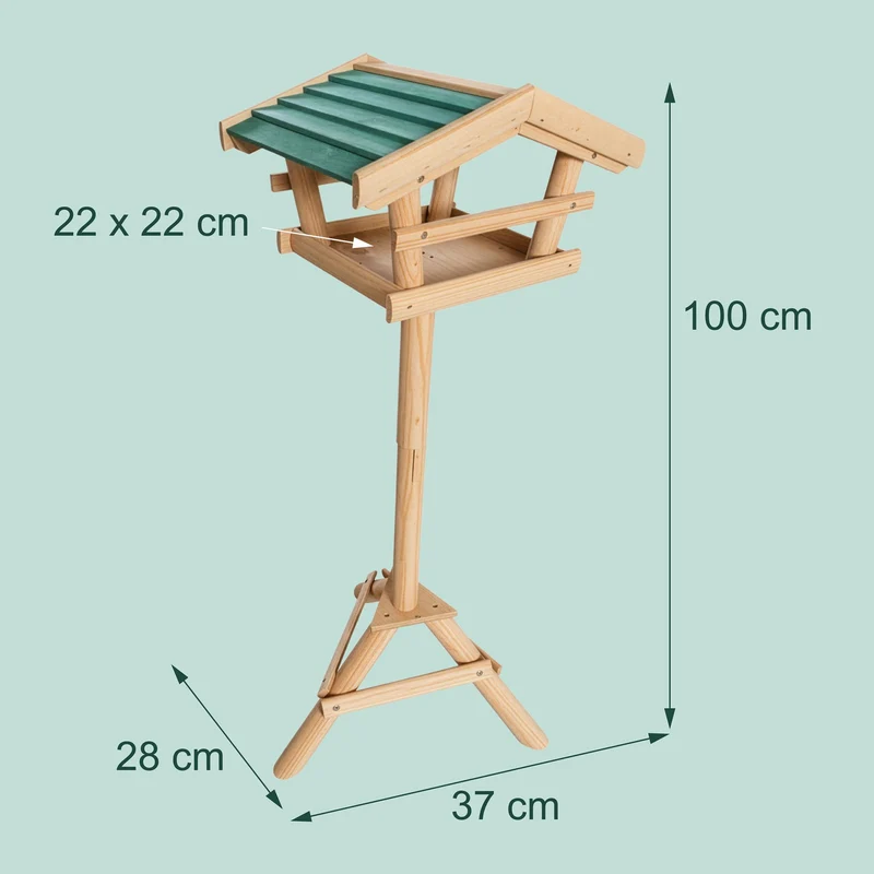 Nichoir à oiseaux sur pied extérieur 100 x 37 x 43 cm stable et décoratif en bois vert 13_0005192