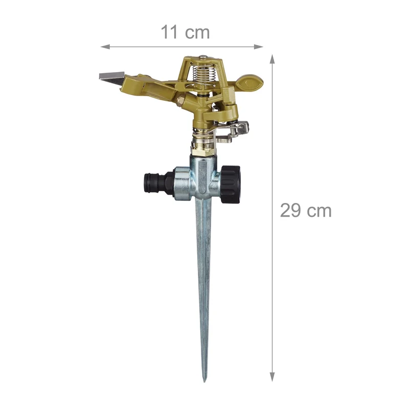 Arroseur circulaire réglable pour pelouse jardin 700 m² portée 15 m style pratique en plastique vert 13_0004538