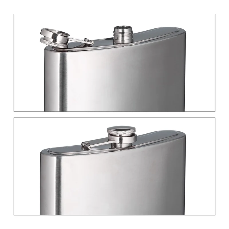 Flasque XXL 1,8 litre étanche camping randonnée 29 x 18 x 5 cm en inox argenté 13_0003623