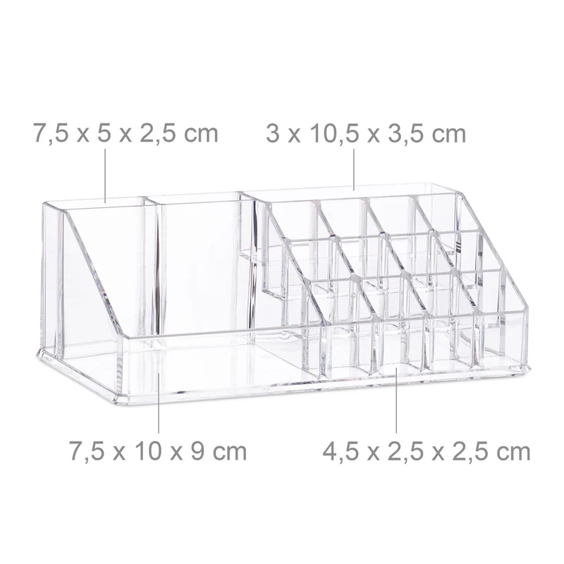 Organiseur de maquillage avec 4 tiroirs rangement bureau 19 x 23,5 x 14 cm en acrylique transparent 13_0005478