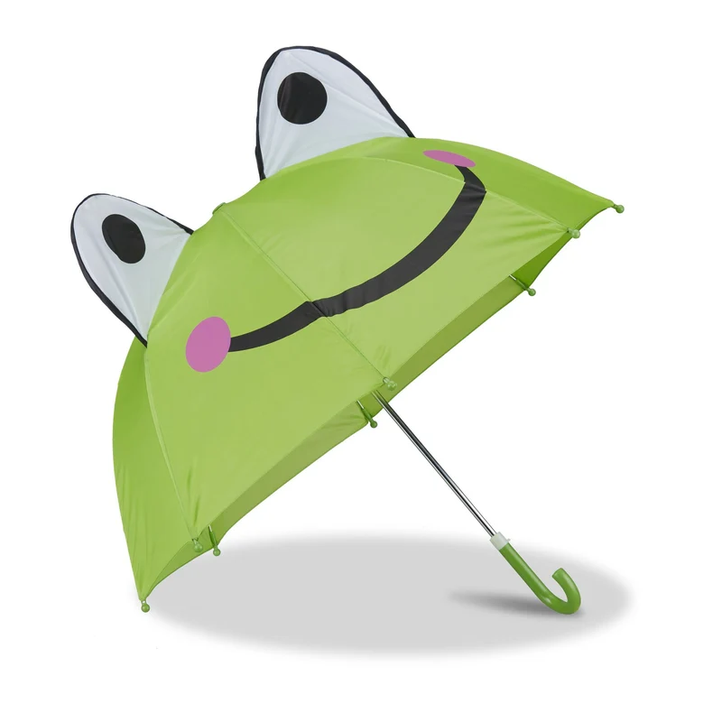 Parapluie enfant cloche léger motif animaux 68 x 68 x 68 cm protection pluie en polyester vert 13_0006783