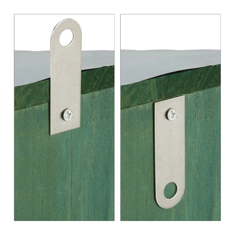 Mangeoire pour écureuils à accrocher jardin terrasse 18 x 12 x 25 cm avec toit en métal robuste en bois marron 13_0006353