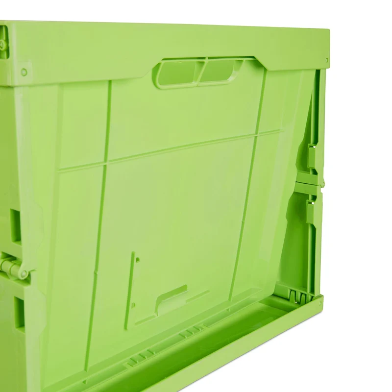 Boîte de transport pliable empilable 31,5 x 58,5 x 40 cm capacité 60 litres en polypropylène vert 13_0006029