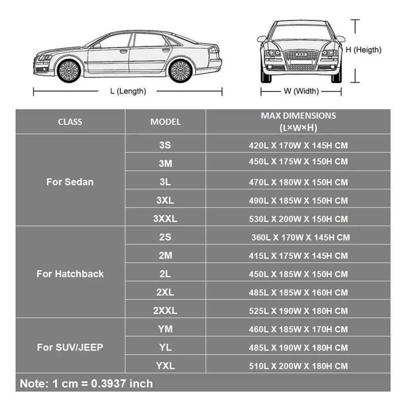 Bâche de Protection Voiture Imperméable Universelle