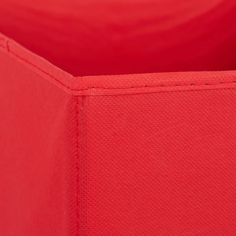 Lot de 2 boîtes de rangement pliables pratiques 30 x 30 x 30 cm pour vêtements et jouets en polyester rouge 13_0006424