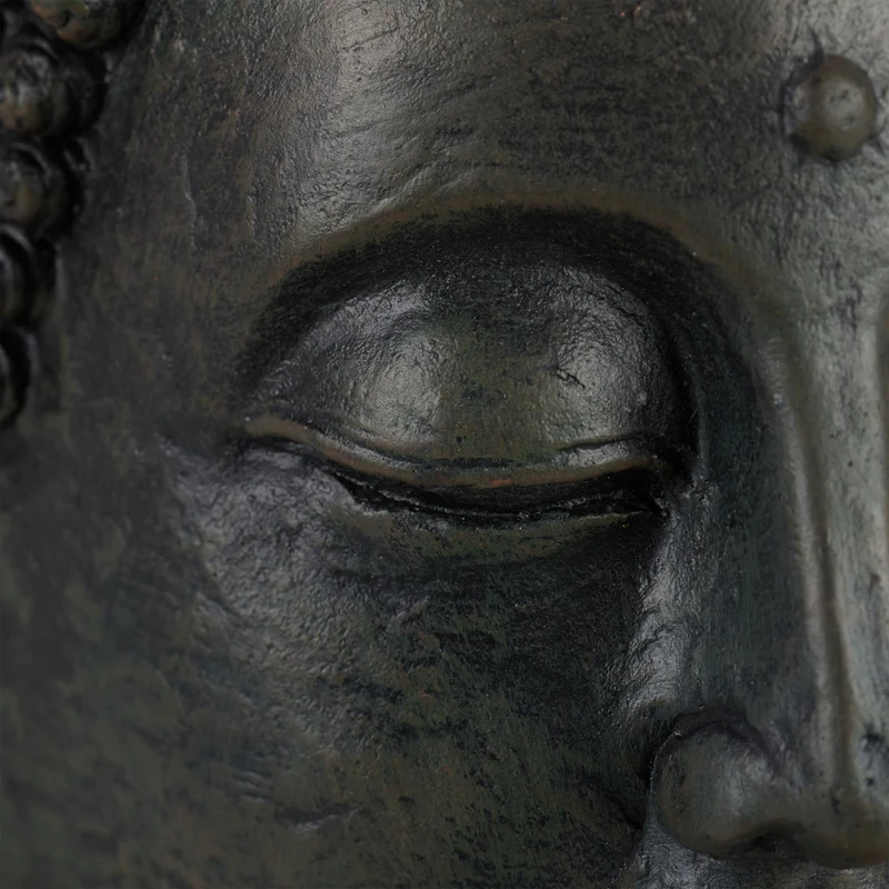 Statue de bouddha méditation 50 x 30 x 25 cm décorative extérieure ambiance zen en céramique beige 13_0006314