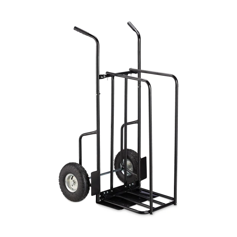 Chariot de transport pour bûches avec poignées 90 x 50 x 70 cm idéal rangement extérieur en métal noir 13_0006341