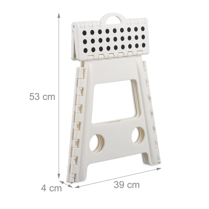 Tabouret pliable design pratique salle de bain cuisine 39 x 39 x 32 cm en plastique noir 13_0006851