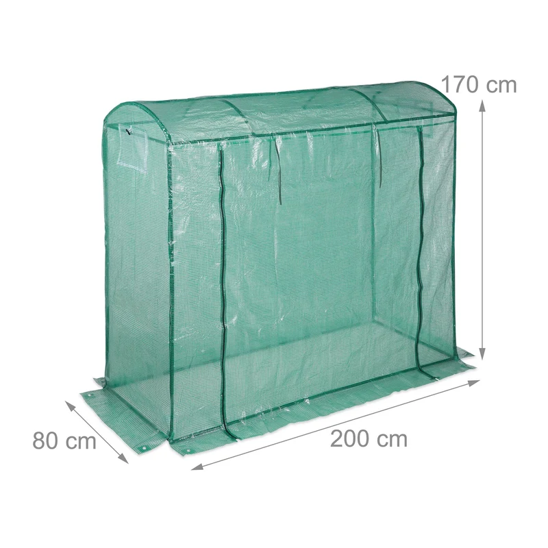 Serre de jardin pour plantes 200 x 80 cm protection intempéries accès facile style moderne en PE vert 13_0005012
