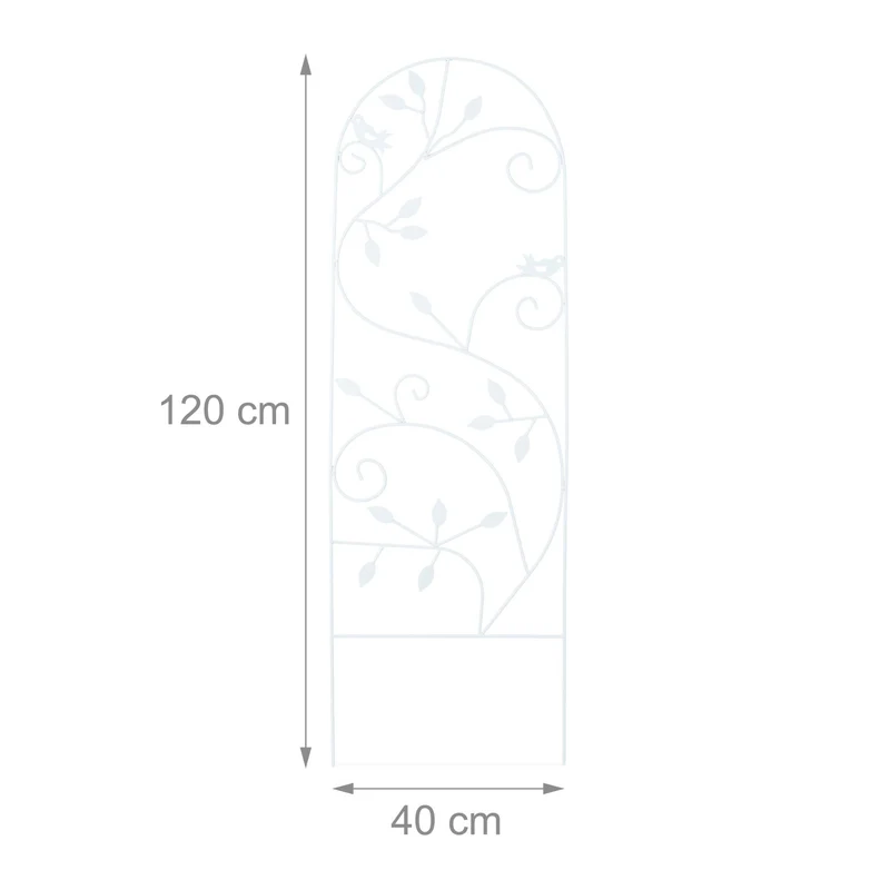 Treillis de jardin courbé décoratif en fer 120 x 40 x 0,5 cm améliore la croissance des plantes en métal noir 13_0005511