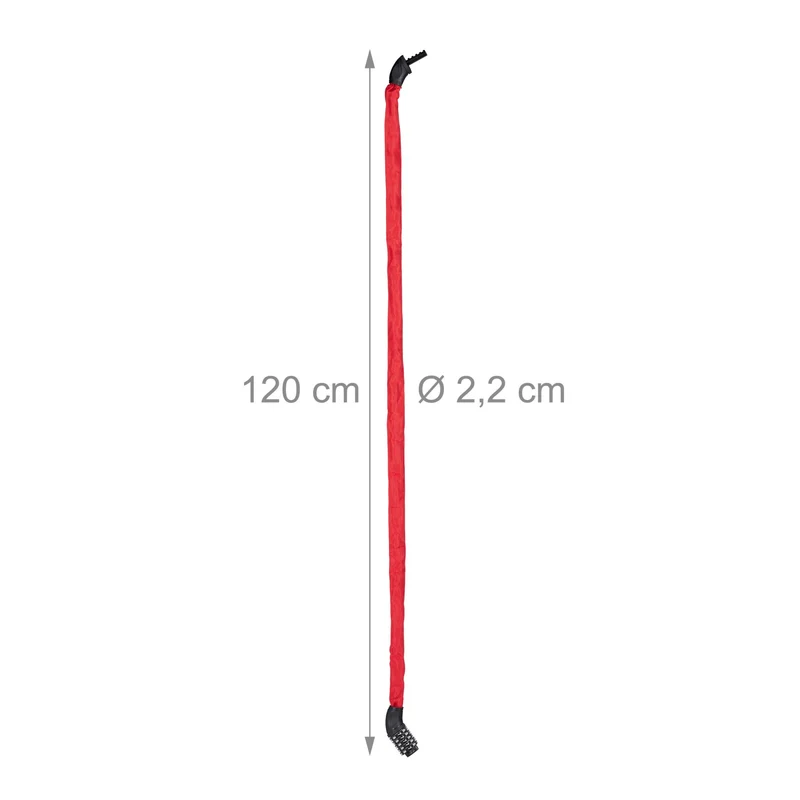 Antivol vélo chaîne solide avec combinaison 120 x 2,2 cm pour plusieurs vélos en acier noir 13_0006093