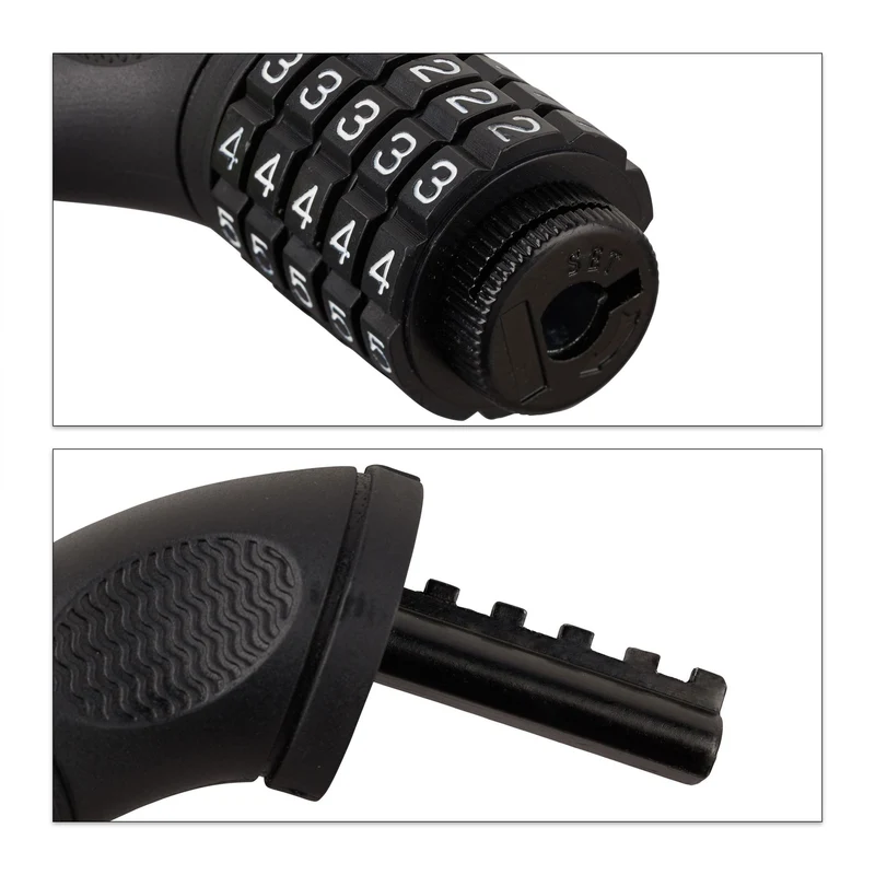 Antivol vélo chaîne solide avec combinaison 120 x 2,2 cm pour plusieurs vélos en acier noir 13_0006093