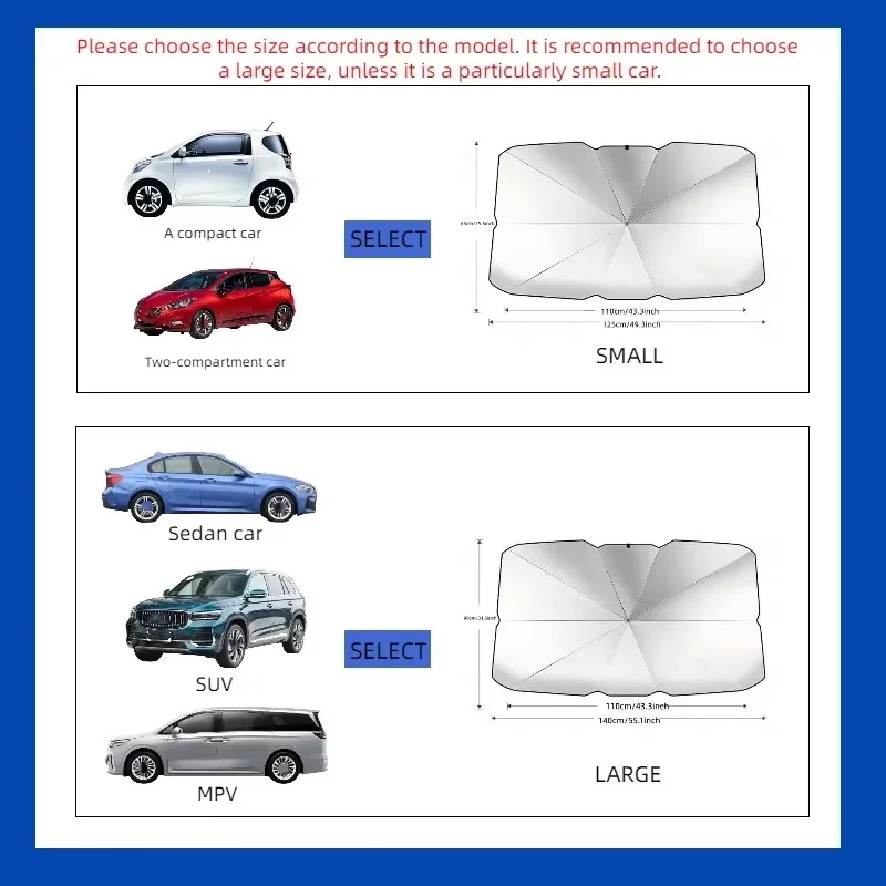Pare-Soleil Voiture pour Pare-Brise Avant Isolation Thermique