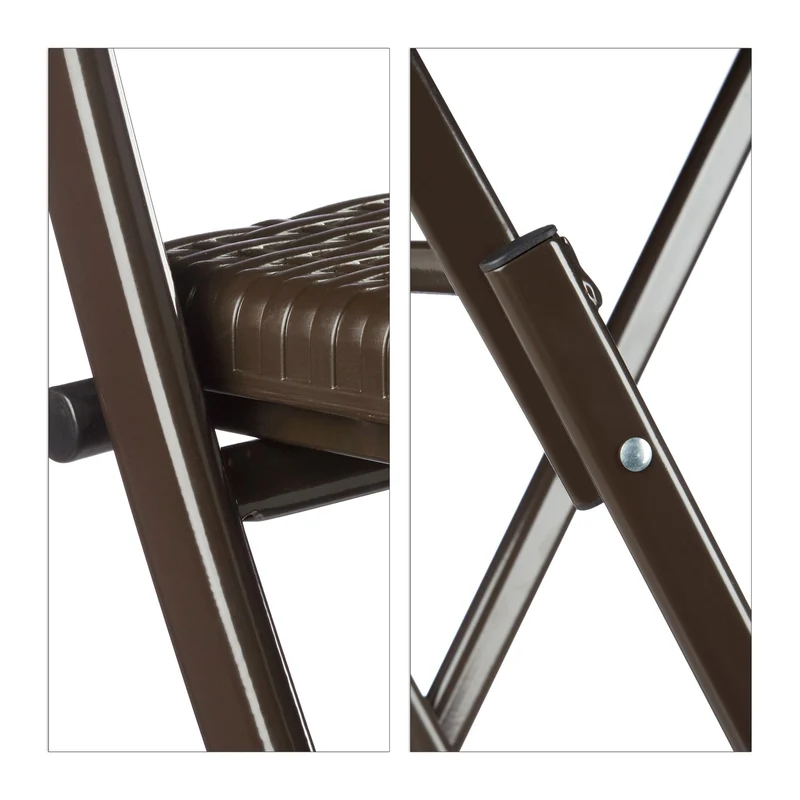 Lot de 2 chaises de bar pliantes jardin 115 x 44 x 63 cm confortables et résistantes aux intempéries en plastique noir 13_0005917