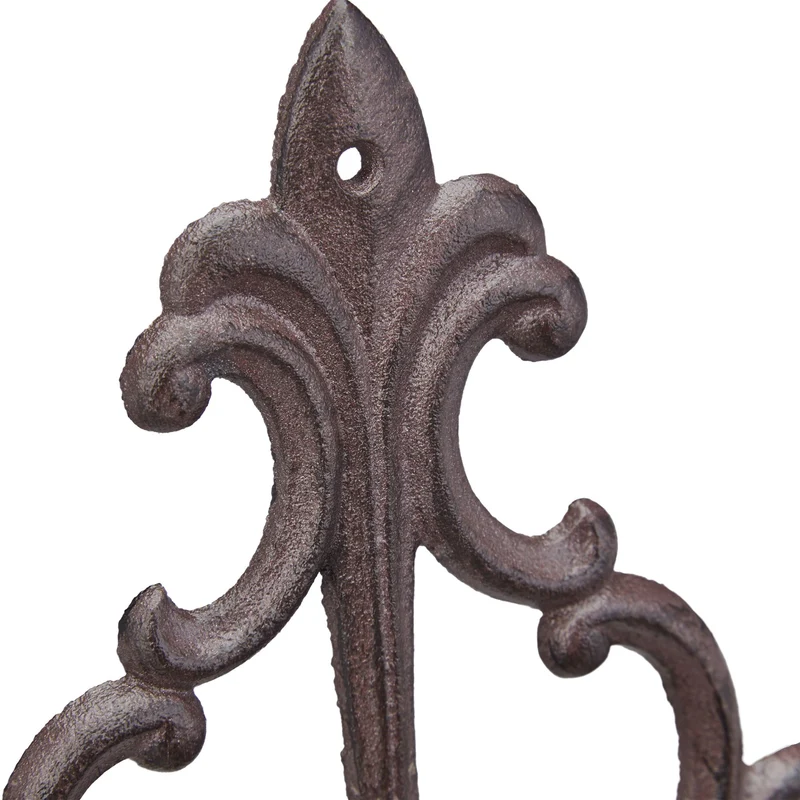 Porte-tuyau mural antique avec robinet décoratif pour jardin 30 x 20 x 10 cm en métal doré 13_0005019