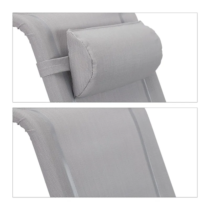 Chaise de plage pliante réglable 8 positions confort assise ergonomique jardin 76,5 x 58 x 80 cm en tissu textilène bleu 13_0005620